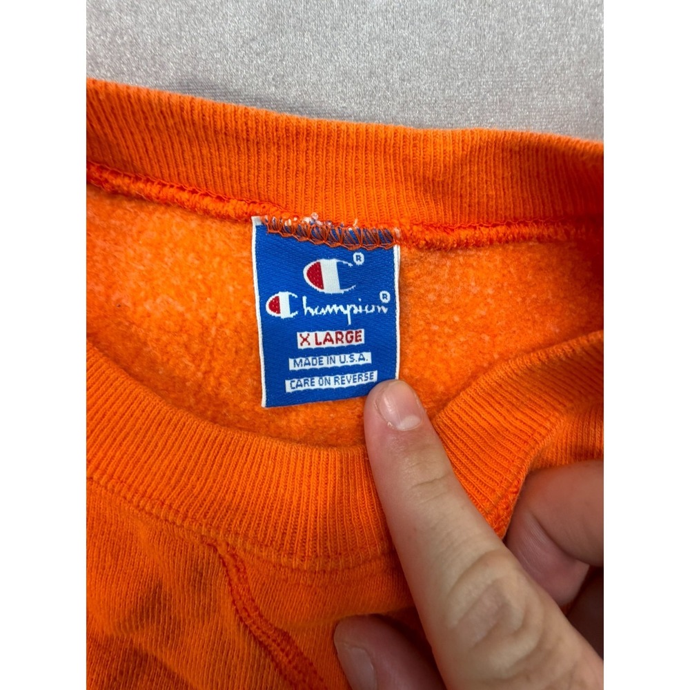 Vintage Champion Made in USA Sweatshirt Orange Size XL - Picture 7 of 10